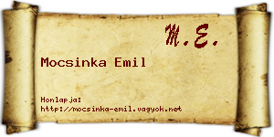 Mocsinka Emil névjegykártya