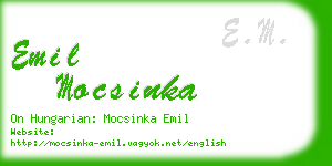 emil mocsinka business card